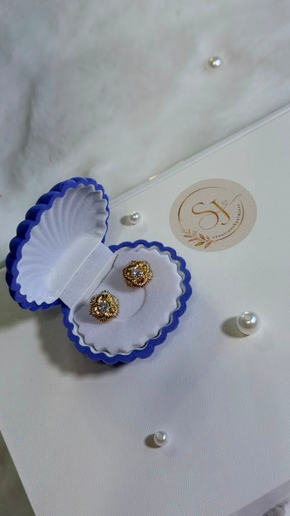 ✨ Gold Crystal Stud Earrings