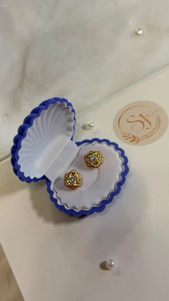 ✨ Gold Crystal Stud Earrings