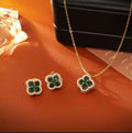 🍀 Lucky Green Clover Jewelry Set