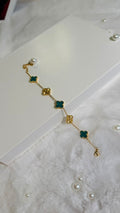Lucky Green Clover Charm Bracelet