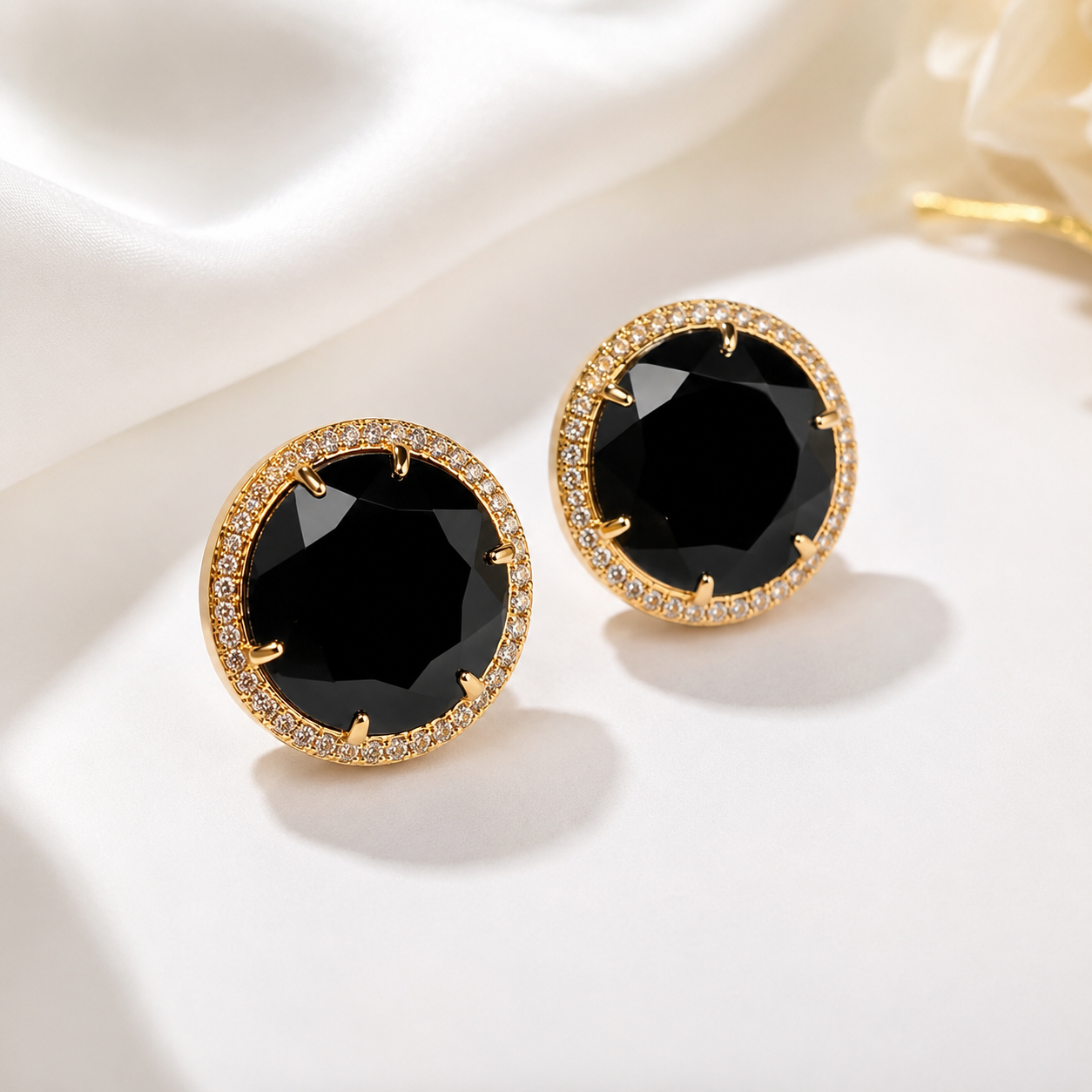 Elegant Black Crystal Earrings