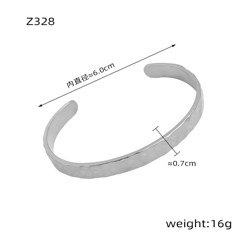 Gold Titanium Steel Open Cuff Bracelet for Women